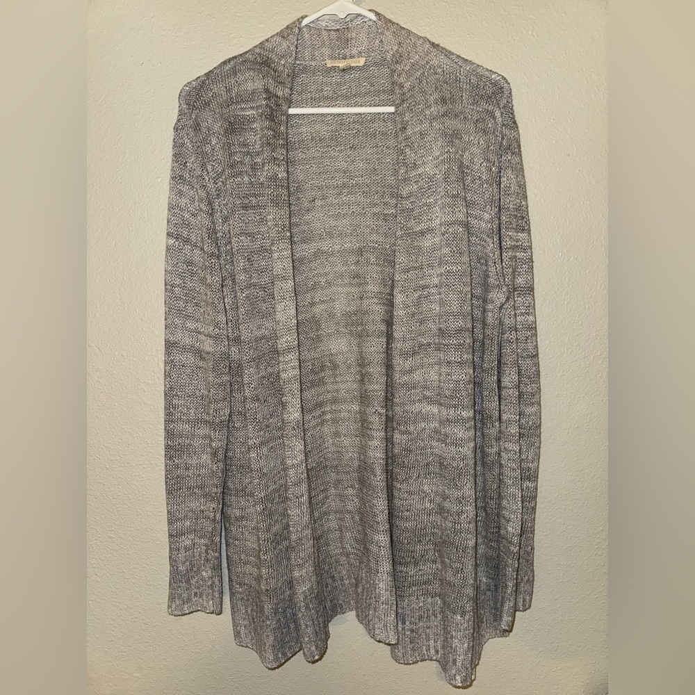 Eileen Fisher Grey Linen Open Cardigan Women’s Size Large